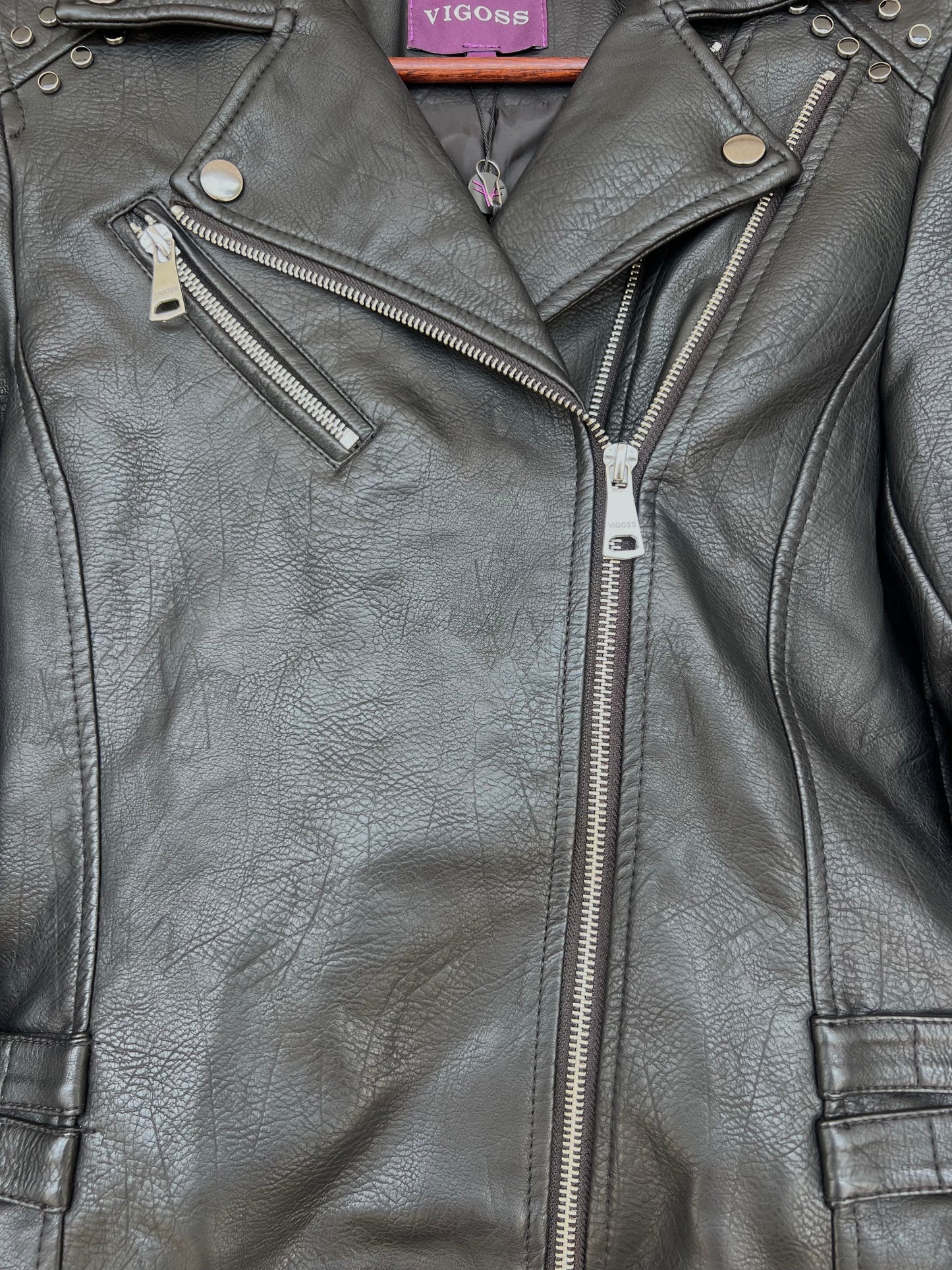 Studded Leather Jacket - SMALL
