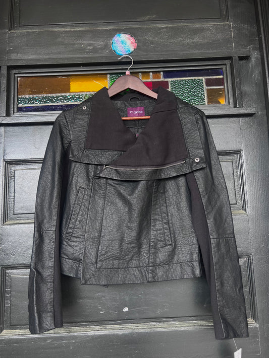 Vigoss- Black Leather W Collar - SMALL