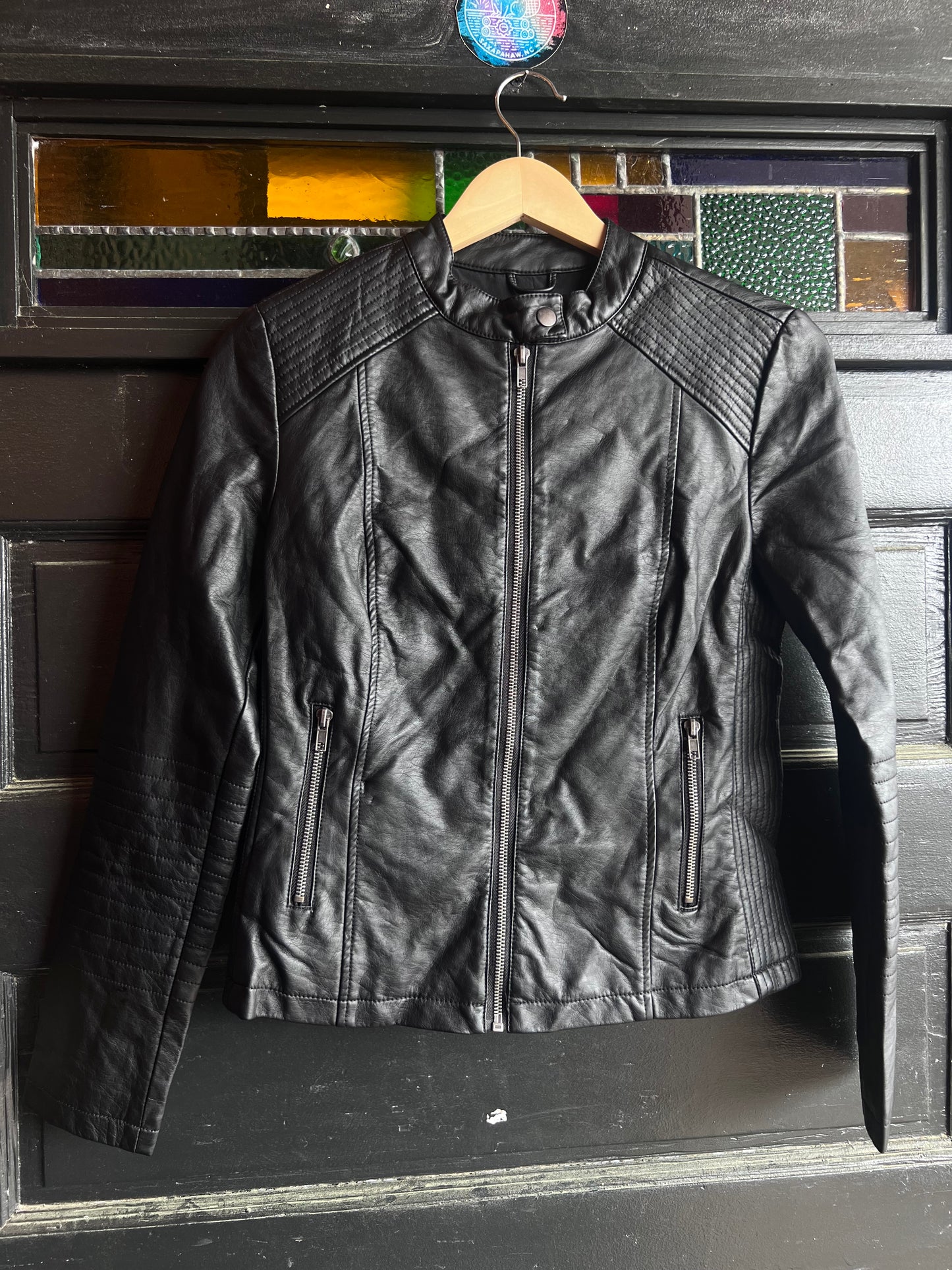 Cupcakes and Cashmere - Biker Black Leather - XSMALL