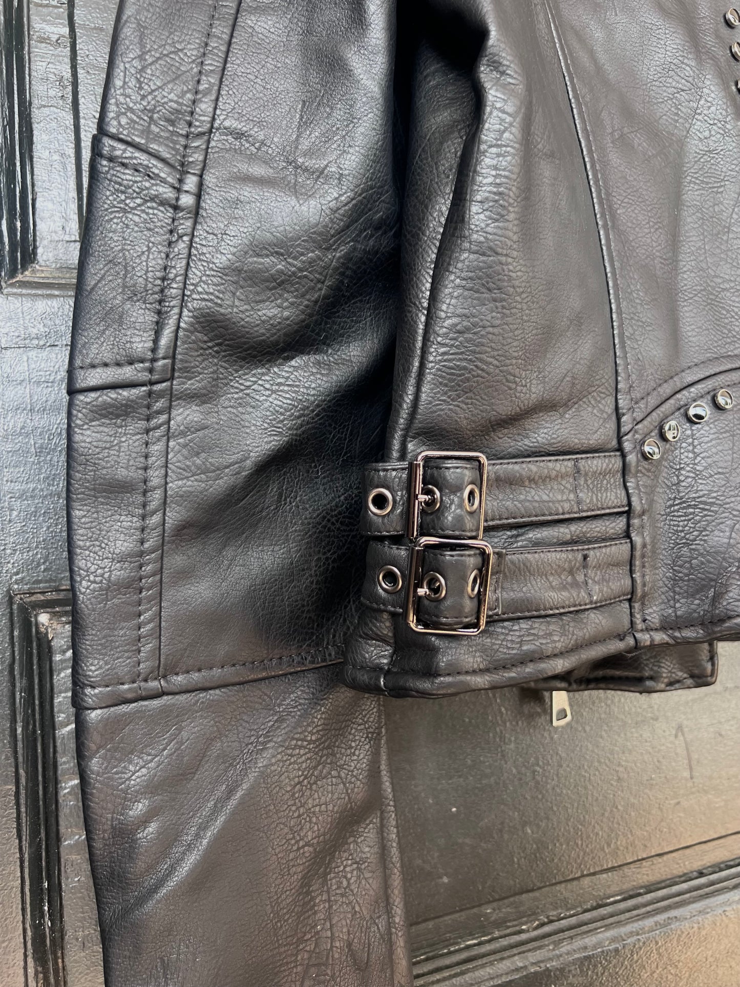 Studded Leather Jacket - SMALL