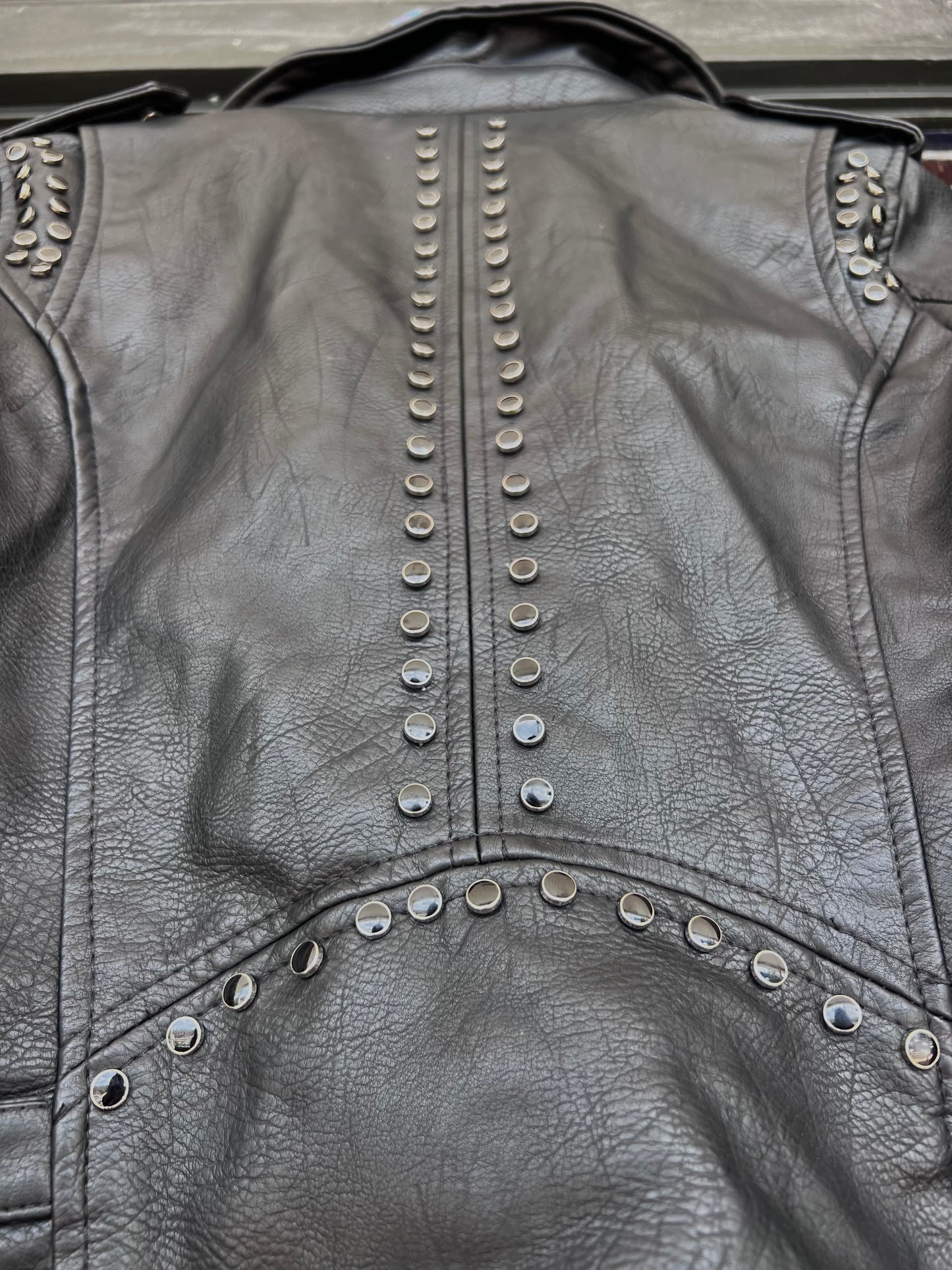 Studded Leather Jacket - SMALL
