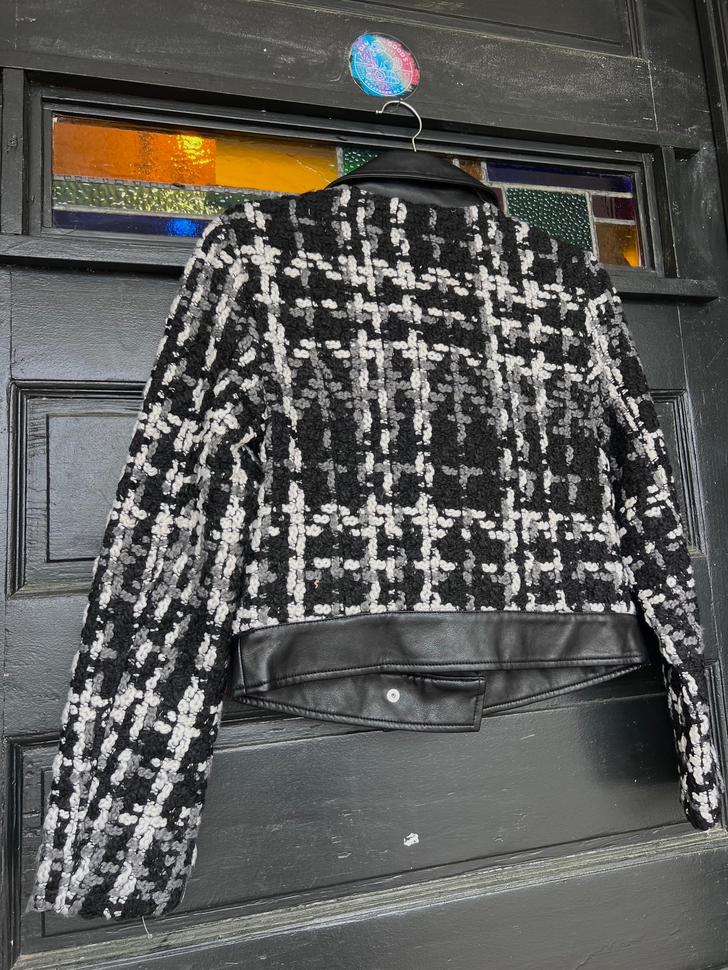 Vigoss Knit Jacket W Leather Detail - SMALL